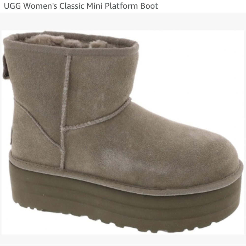 UGG Tan Classic Mini Platform Boots